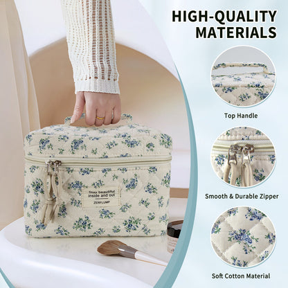 Travel Makeup Bag – 3 Piece, Quilted, for Travel – detail view 14