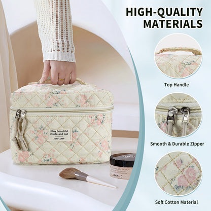 Travel Makeup Bag – 3 Piece, Quilted, for Travel – detail view 20