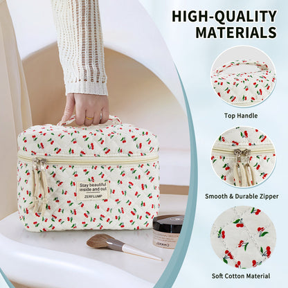 Travel Makeup Bag – 3 Piece, Quilted, for Travel – detail view 27