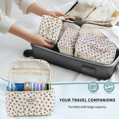 Travel Makeup Bag – 3 Piece, Quilted, for Travel – detail view 30
