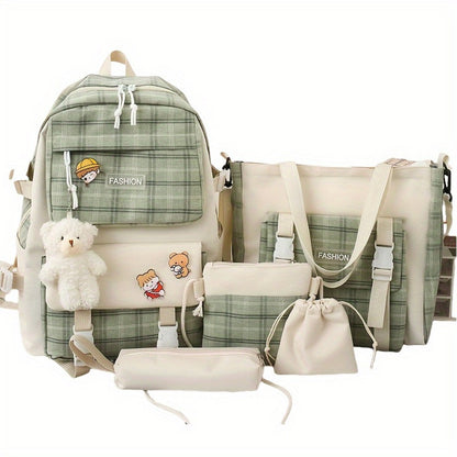 Travel Makeup Bag – 5-Piece, Canvas, Large Capacity, for Travel & School – detail view 14