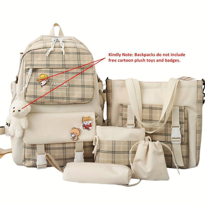 Travel Makeup Bag – 5-Piece, Canvas, Large Capacity, for Travel & School – detail view 15