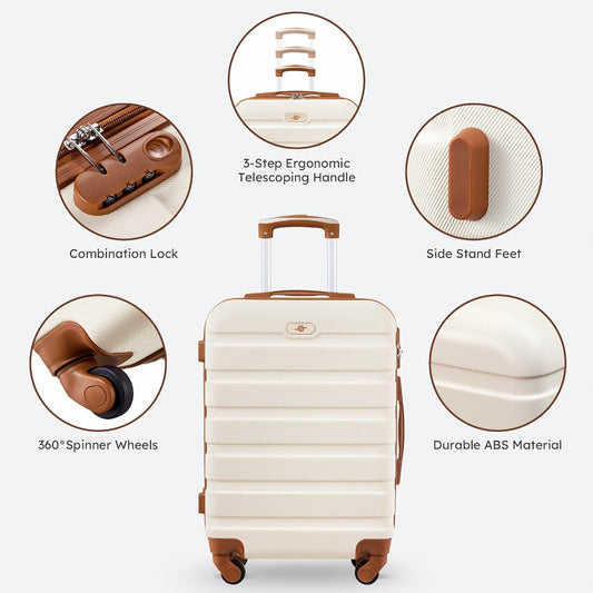 Travel Makeup Bag – 6-Piece, Lightweight, Expandable, Spinner Wheels – alternate view