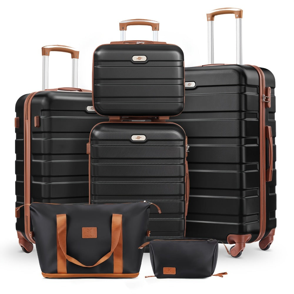 Travel Makeup Bag – 6-Piece, Lightweight, Expandable, Spinner Wheels – detail view 3