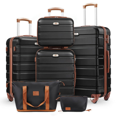 Travel Makeup Bag – 6-Piece, Lightweight, Expandable, Spinner Wheels – detail view 3