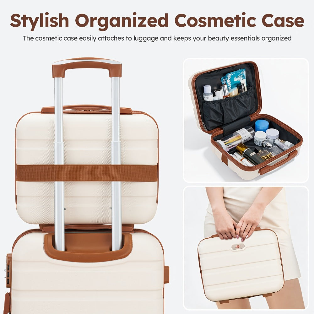 Travel Makeup Bag – 6-Piece, Lightweight, Expandable, Spinner Wheels – detail view 7