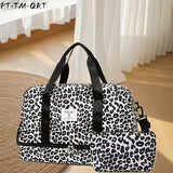 Leopard Print Black Belt Makeup Bag