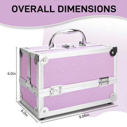 Travel Makeup Bag – Aluminum Makeup Train Case Mirror – detail view 5