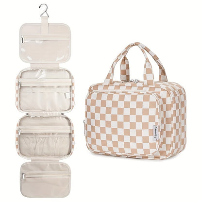 Travel Makeup Bag – for Travel, Hanging Toiletry Compartment Kit Cosmetic – front view - product view 15