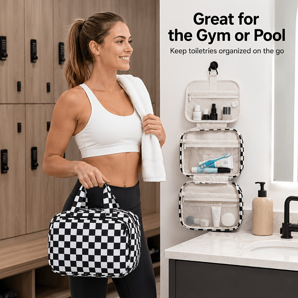Travel Makeup Bag – for Travel, Hanging Toiletry Compartment Kit Cosmetic – detail view 13