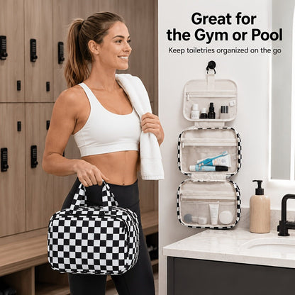 Travel Makeup Bag – for Travel, Hanging Toiletry Compartment Kit Cosmetic – detail view 13