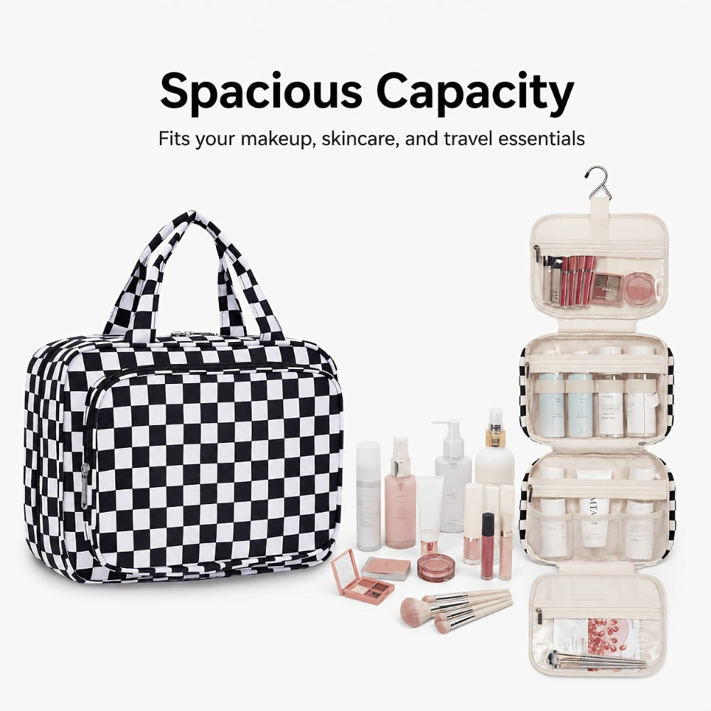 Travel Makeup Bag – for Travel, Hanging Toiletry Compartment Kit Cosmetic – detail view 7