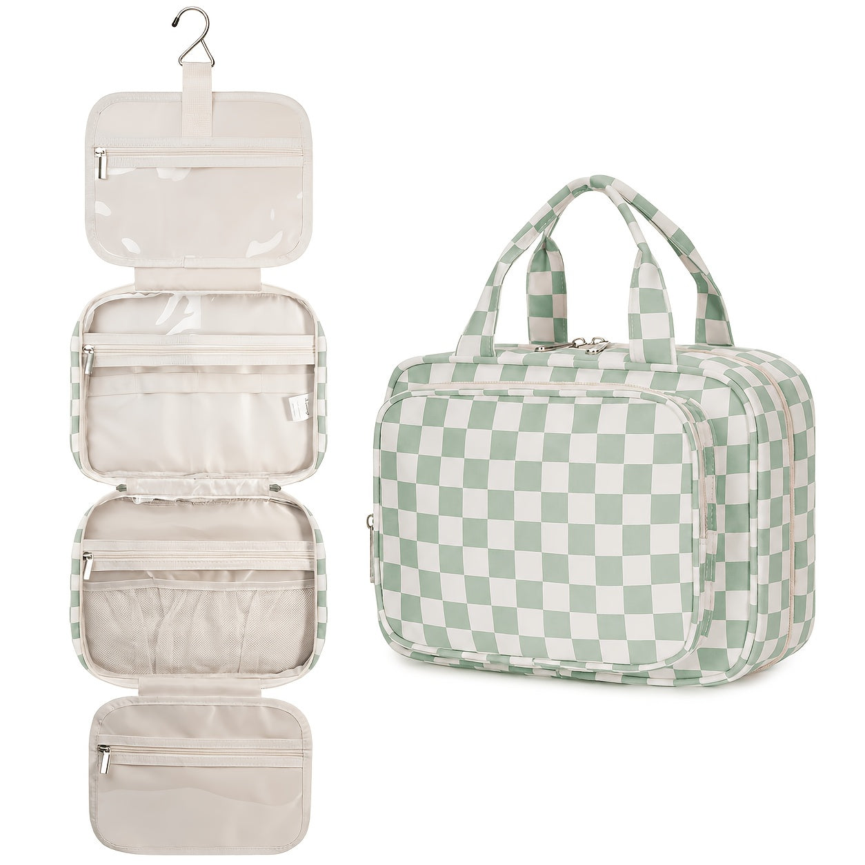 Travel Makeup Bag – for Travel, Hanging Toiletry Compartment Kit Cosmetic – detail view 16