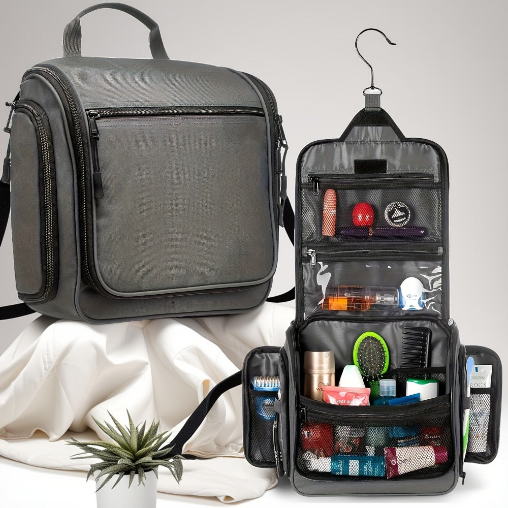 Travel Makeup Bag – for Travel, Hanging Toiletry Metal Rotating Hook – detail view 3