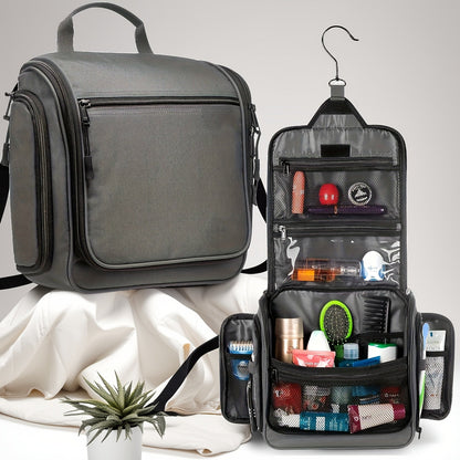 Travel Makeup Bag – for Travel, Hanging Toiletry Metal Rotating Hook – front view - product view 16