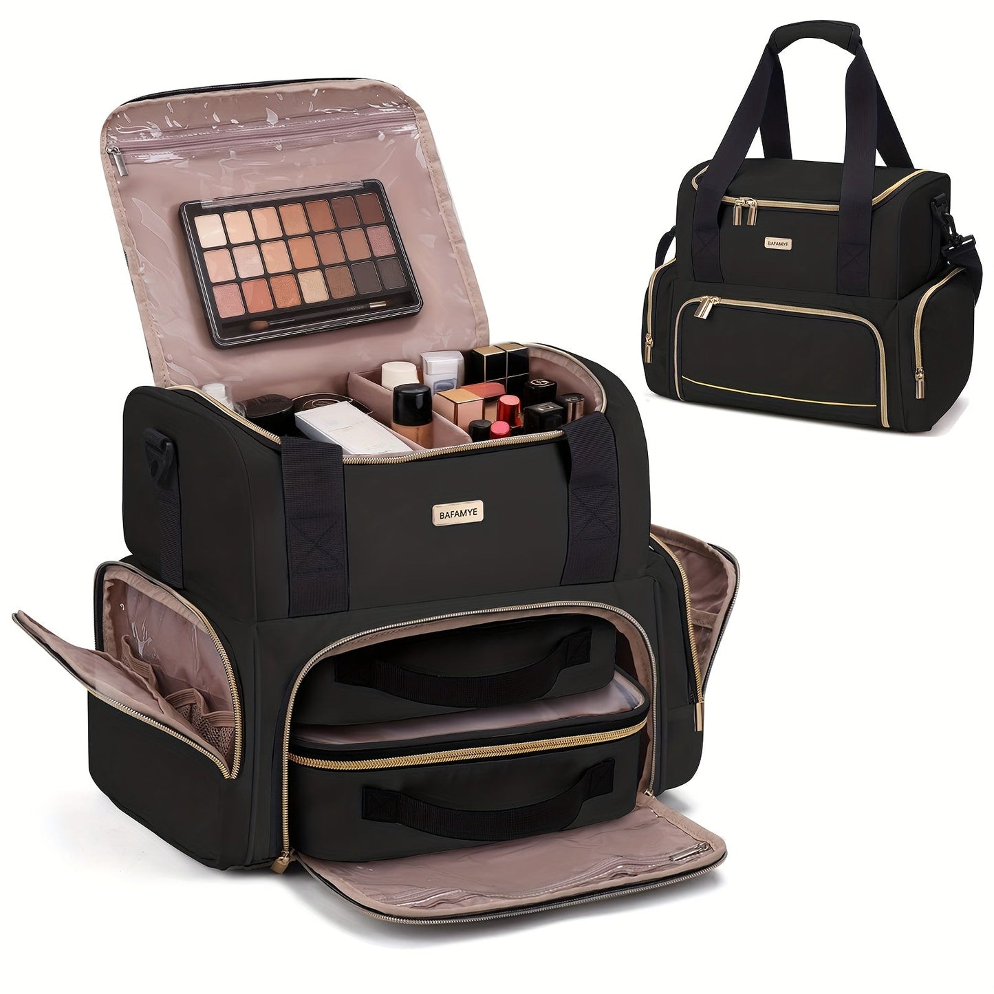 Travel Makeup Bag – for Travel, Large Double Layer Makeup Organizer – detail view 16
