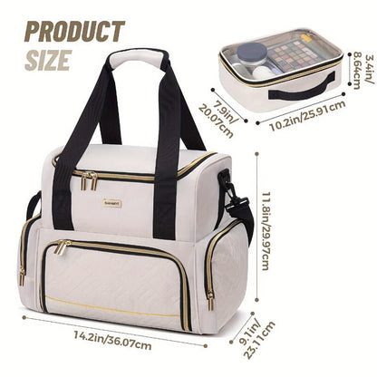 Travel Makeup Bag – for Travel, Large Double Layer Makeup Organizer – detail view 11