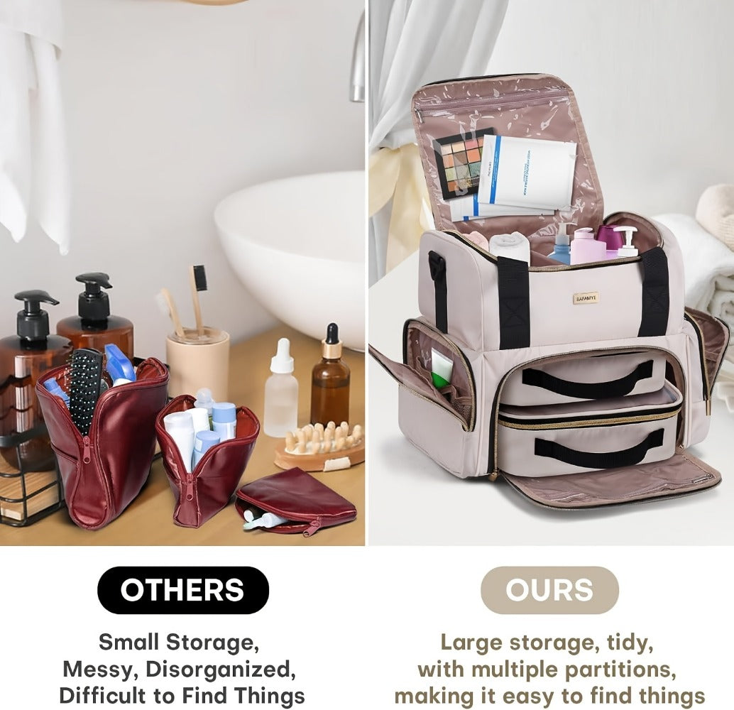 Travel Makeup Bag – for Travel, Large Double Layer Makeup Organizer – detail view 14