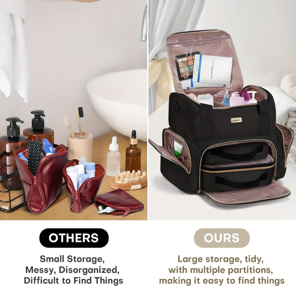 Travel Makeup Bag – for Travel, Large Double Layer Makeup Organizer – detail view 9