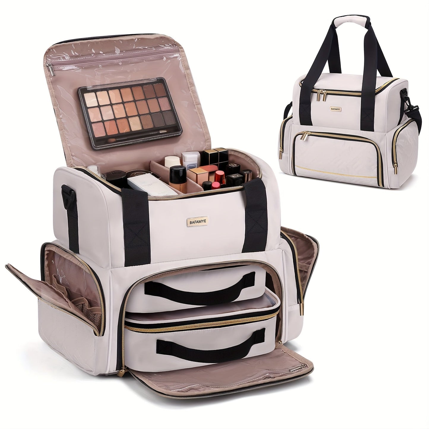 Travel Makeup Bag – for Travel, Large Double Layer Makeup Organizer – front view - product view 16