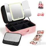 Pink - Detachable Tri-fold Lighted Mirror