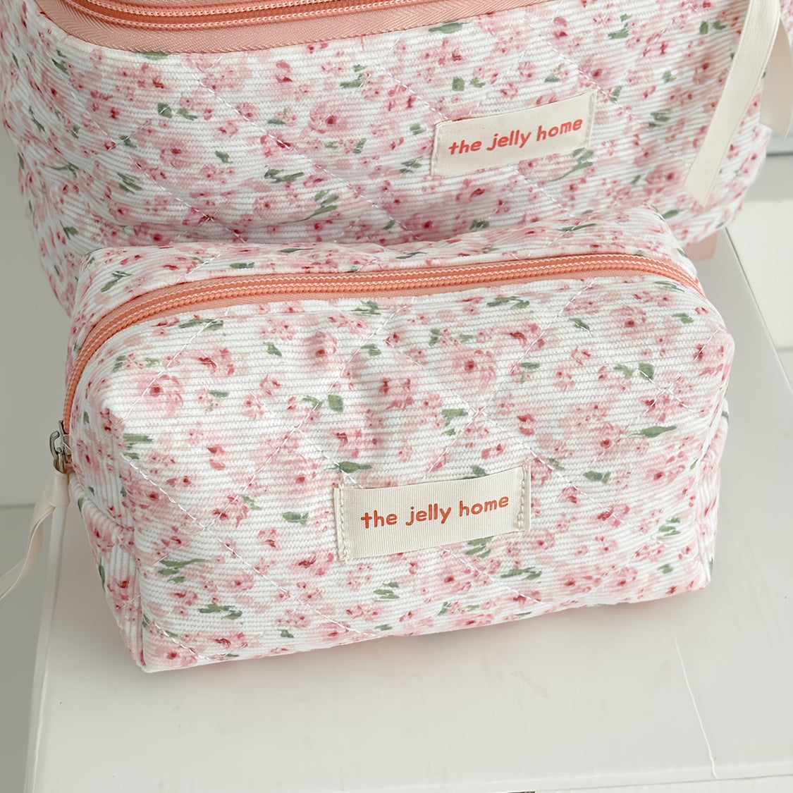 Travel Makeup Bag – Corduroy, Large Capacity, Lightweight, for Travel & Everyday Use – front view - product view 9