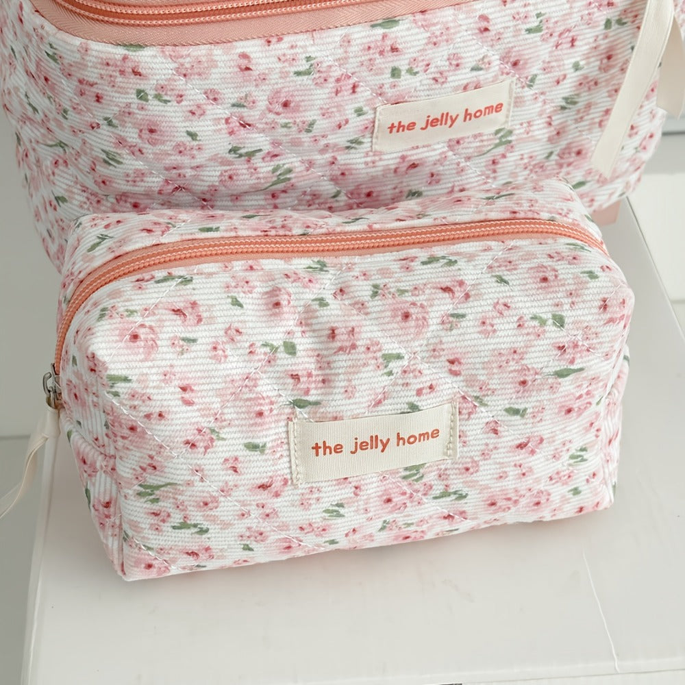 Travel Makeup Bag – Corduroy, Large Capacity, Lightweight, for Travel & Everyday Use – detail view 3