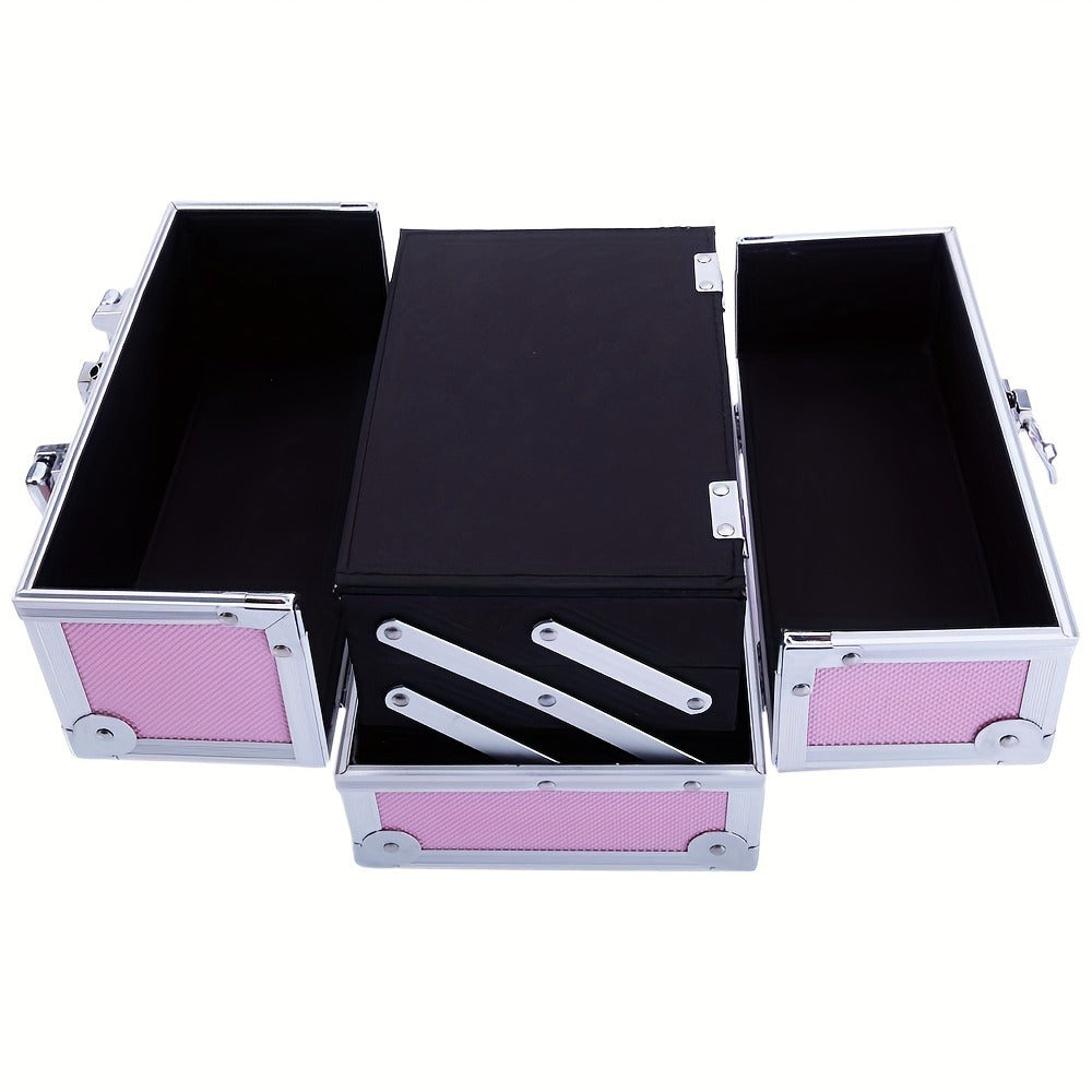 Travel Makeup Bag – Foldable, Aluminum Makeup Train Case Mirror – detail view 14