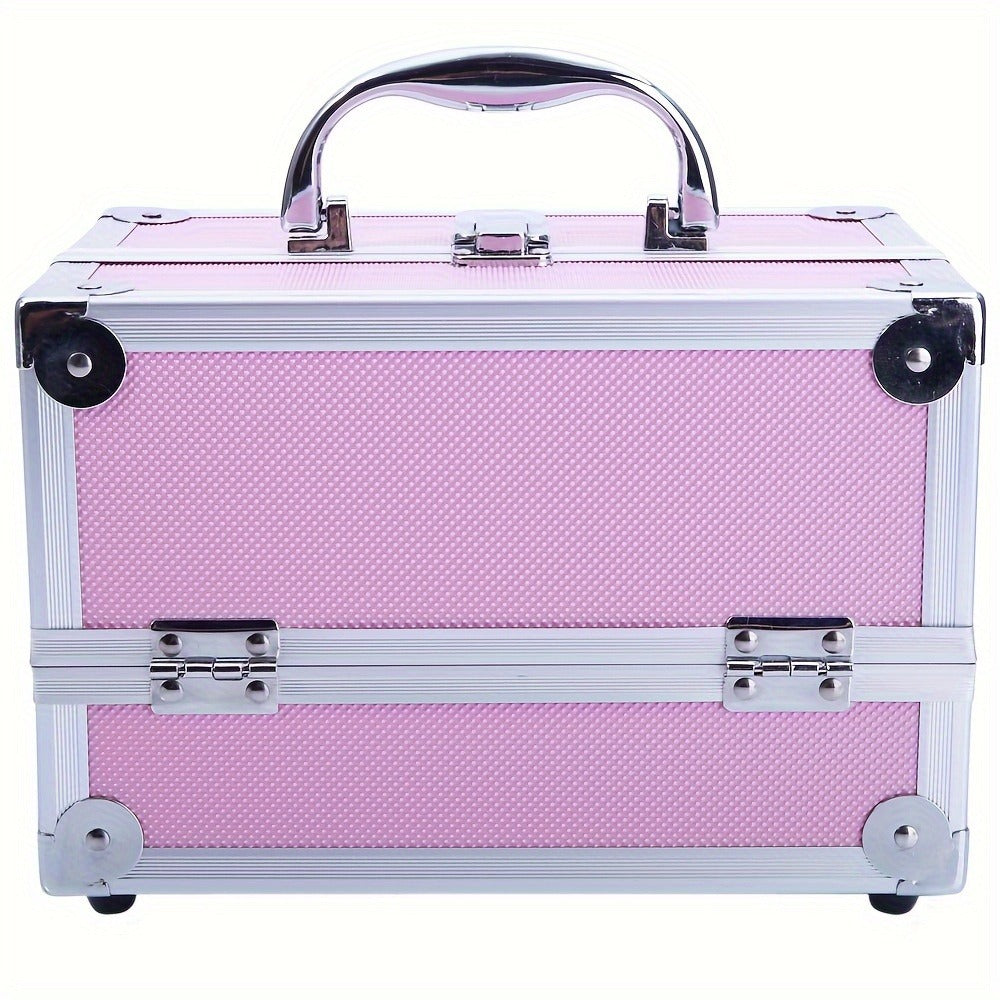 Travel Makeup Bag – Foldable, Aluminum Makeup Train Case Mirror – detail view 5