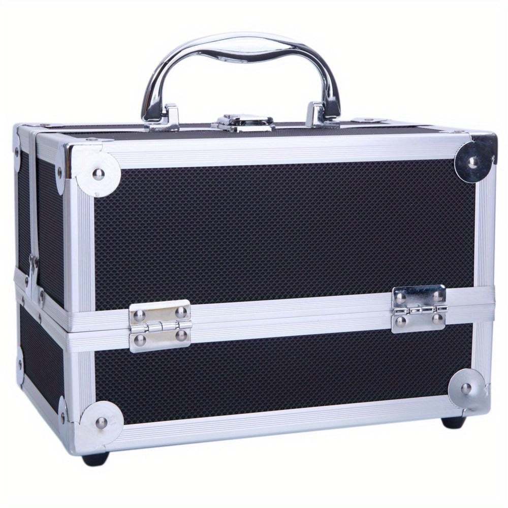 Travel Makeup Bag – Foldable, Aluminum Makeup Train Case Mirror – detail view 6