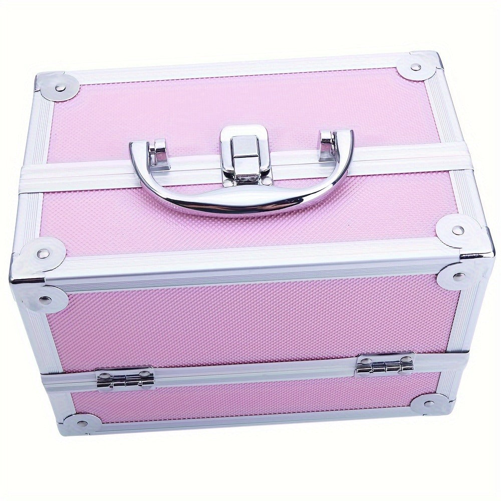 Travel Makeup Bag – Foldable, Aluminum Makeup Train Case Mirror – detail view 7