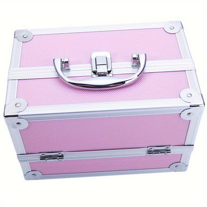 Travel Makeup Bag – Foldable, Aluminum Makeup Train Case Mirror – detail view 7
