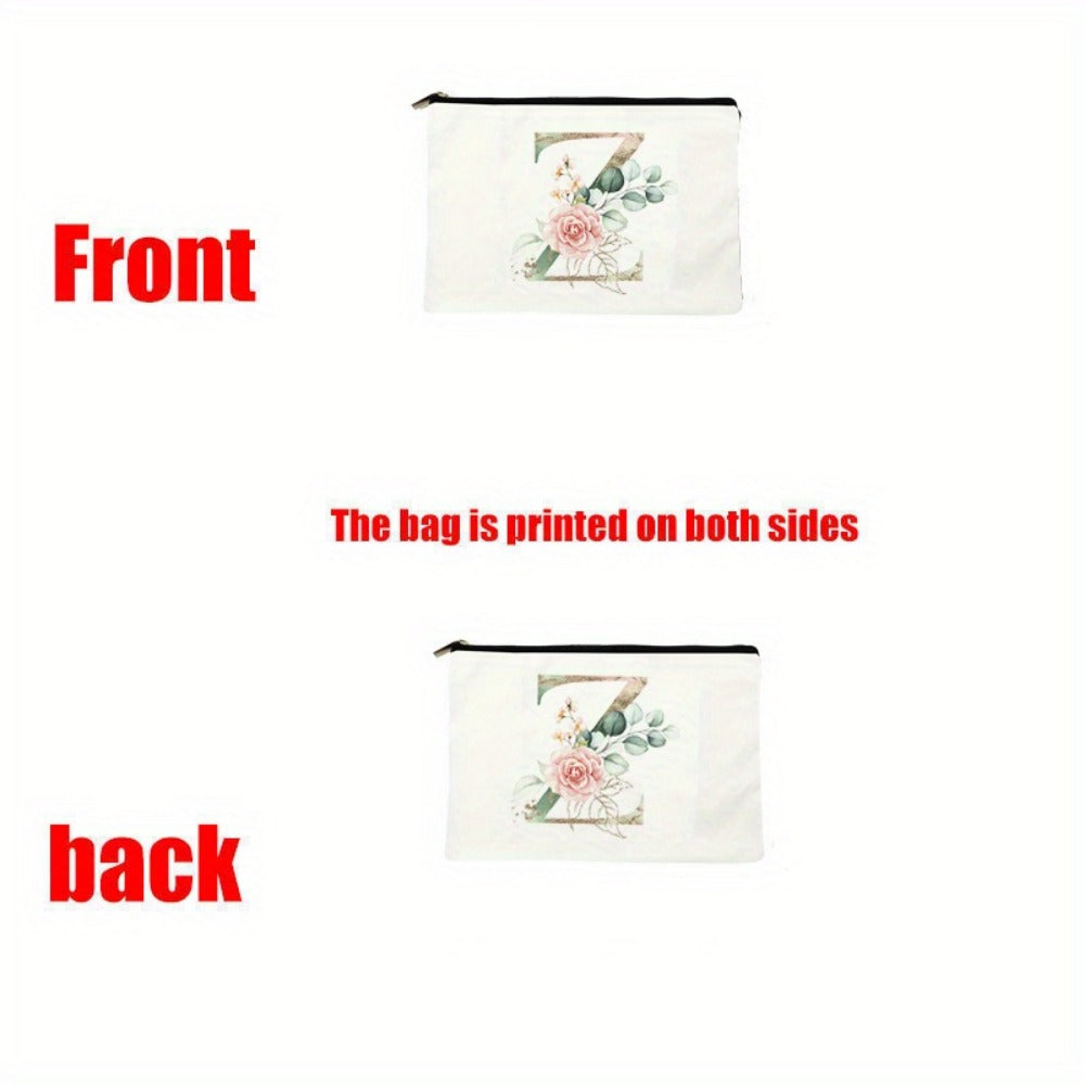 Travel Makeup Bag – Lightweight, Floral Bridesmaid Makeup Zipper Machine – detail view 11