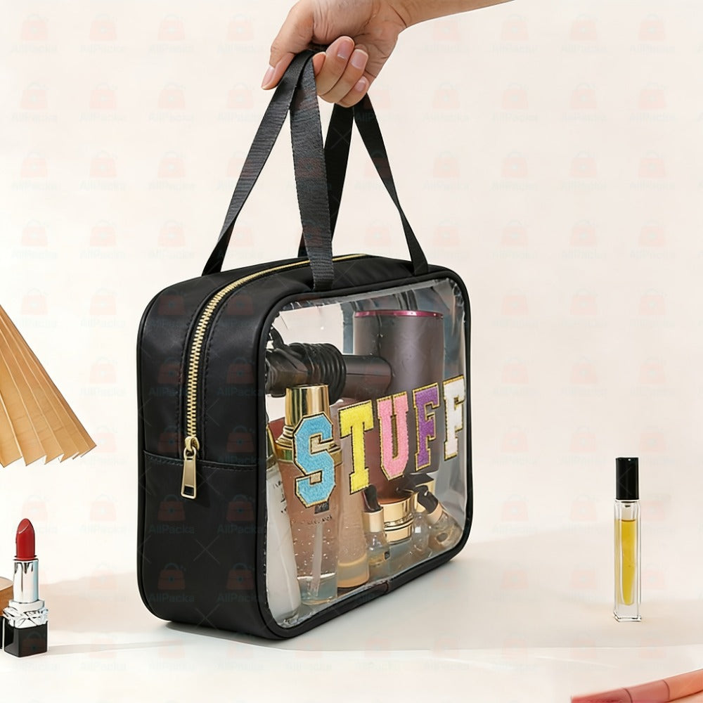 Travel Makeup Bag – PVC, Stuff Embroidered Pvc Makeup Portable – detail view 8