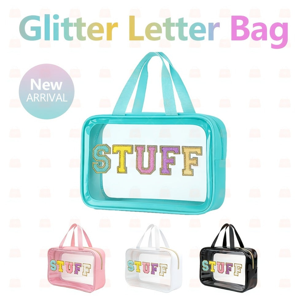 Travel Makeup Bag – PVC, Stuff Embroidered Pvc Makeup Portable – front view