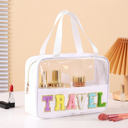 Travel Makeup Bag – PVC, Transparent, Clear, for Travel – front view