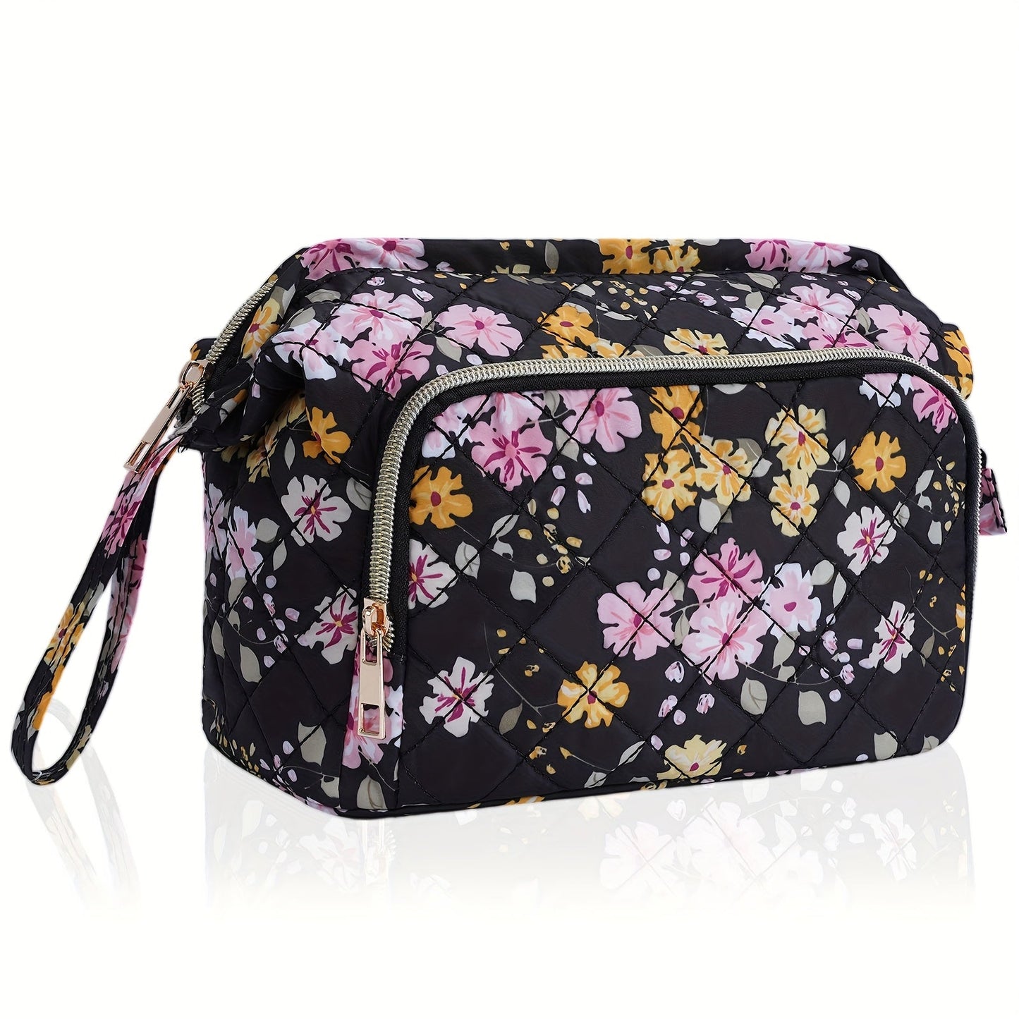 Travel Makeup Bag – Quilted, Trolley Sleeve, for Travel – detail view 4