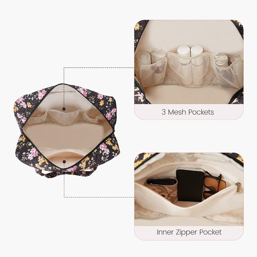 Travel Makeup Bag – Quilted, Trolley Sleeve, for Travel – detail view 12