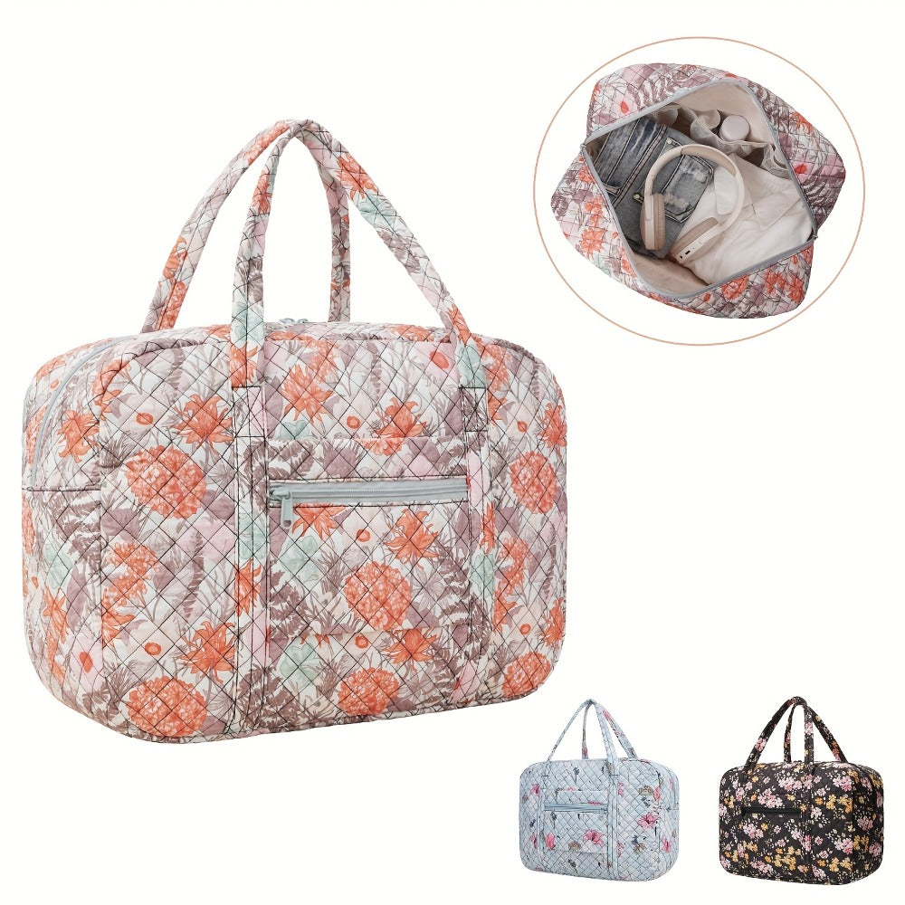 Travel Makeup Bag – Quilted, Trolley Sleeve, for Travel – front view