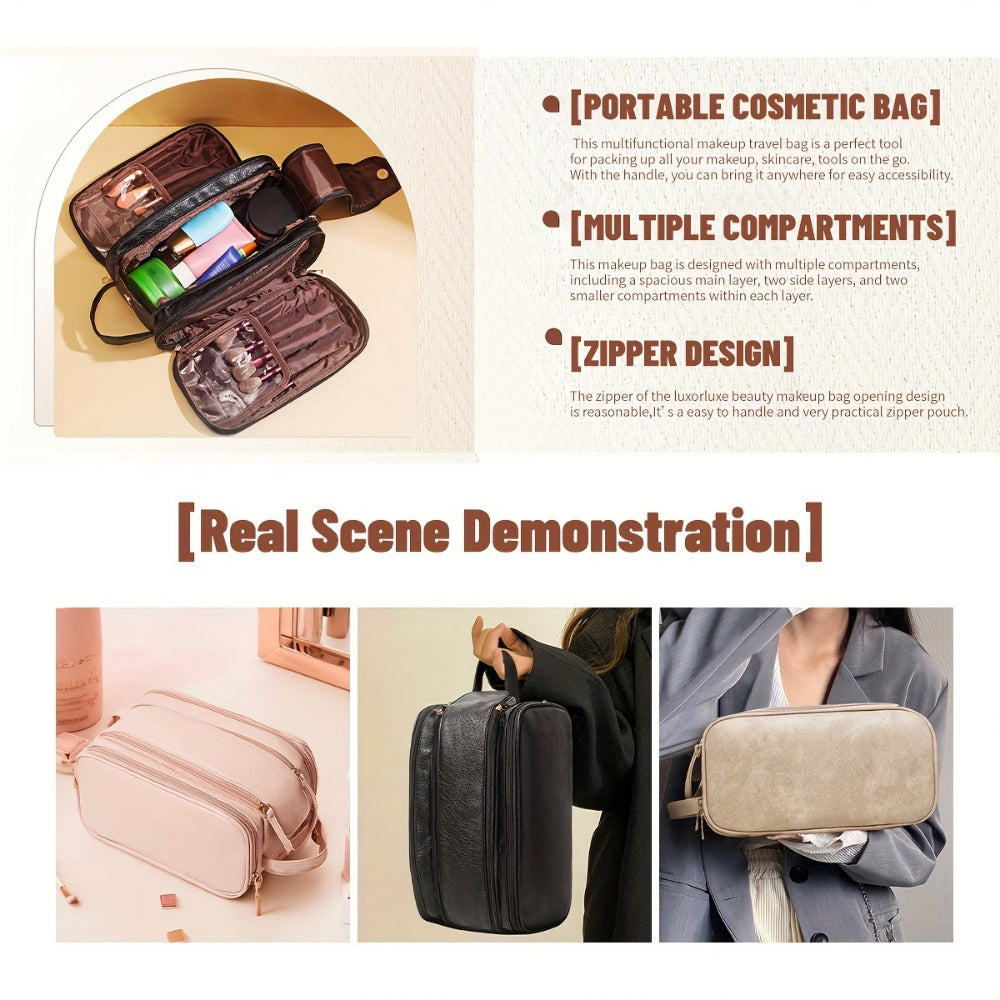 Travel Makeup Bag – for Travel, Large Tri Fold Cosmetic Card – detail view 26
