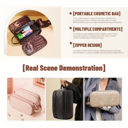 Travel Makeup Bag – for Travel, Large Tri Fold Cosmetic Card – detail view 26