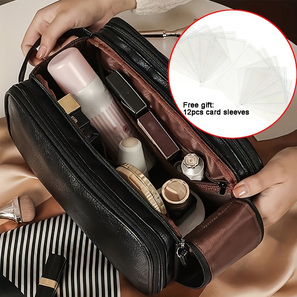 Travel Makeup Bag – for Travel, Large Tri Fold Cosmetic Card – detail view 6