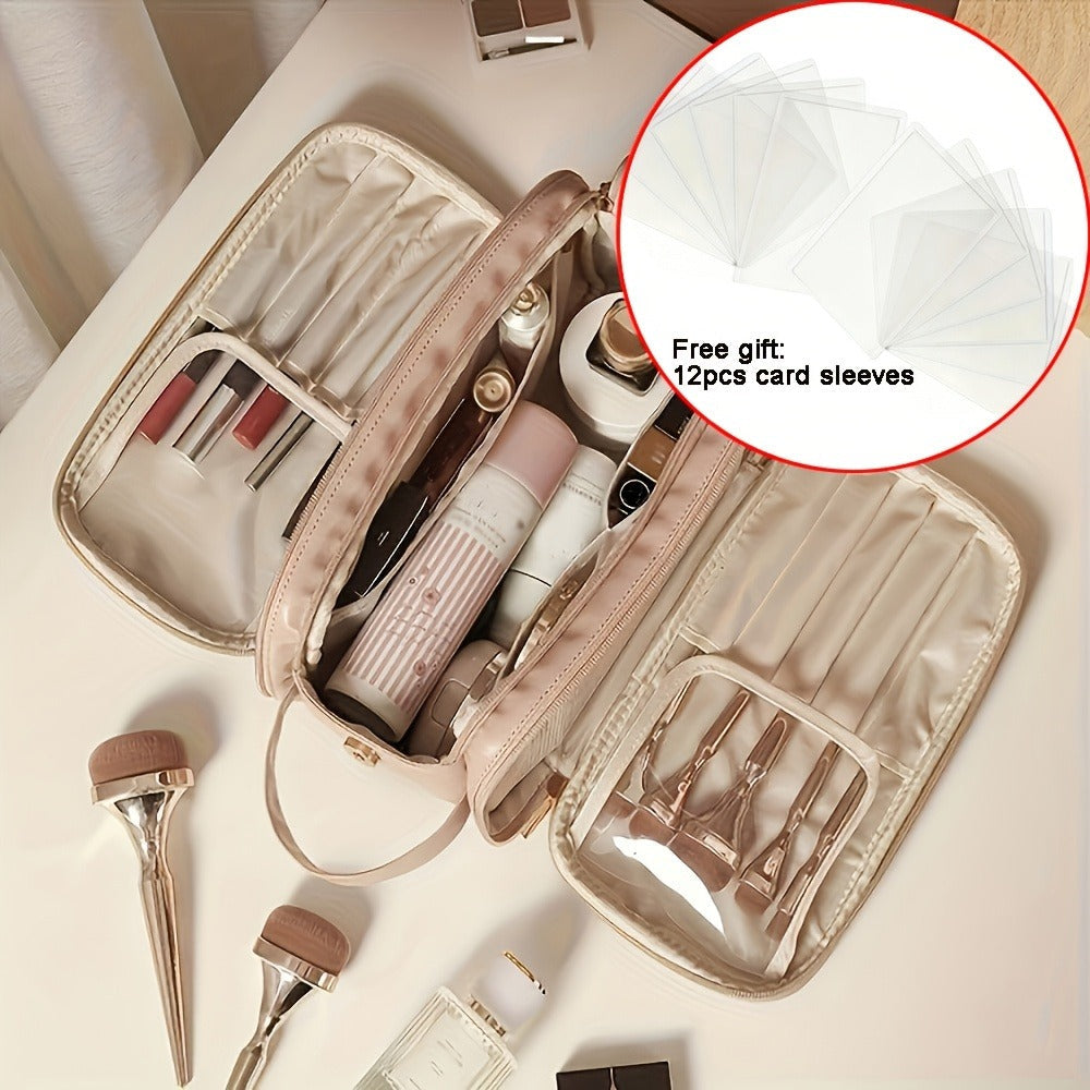 Travel Makeup Bag – for Travel, Large Tri Fold Cosmetic Card – detail view 10