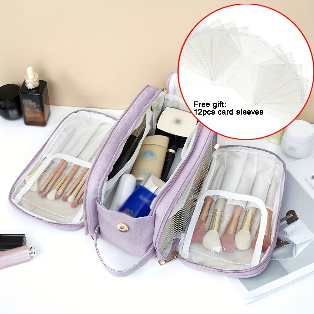 Travel Makeup Bag – for Travel, Large Tri Fold Cosmetic Card – detail view 12