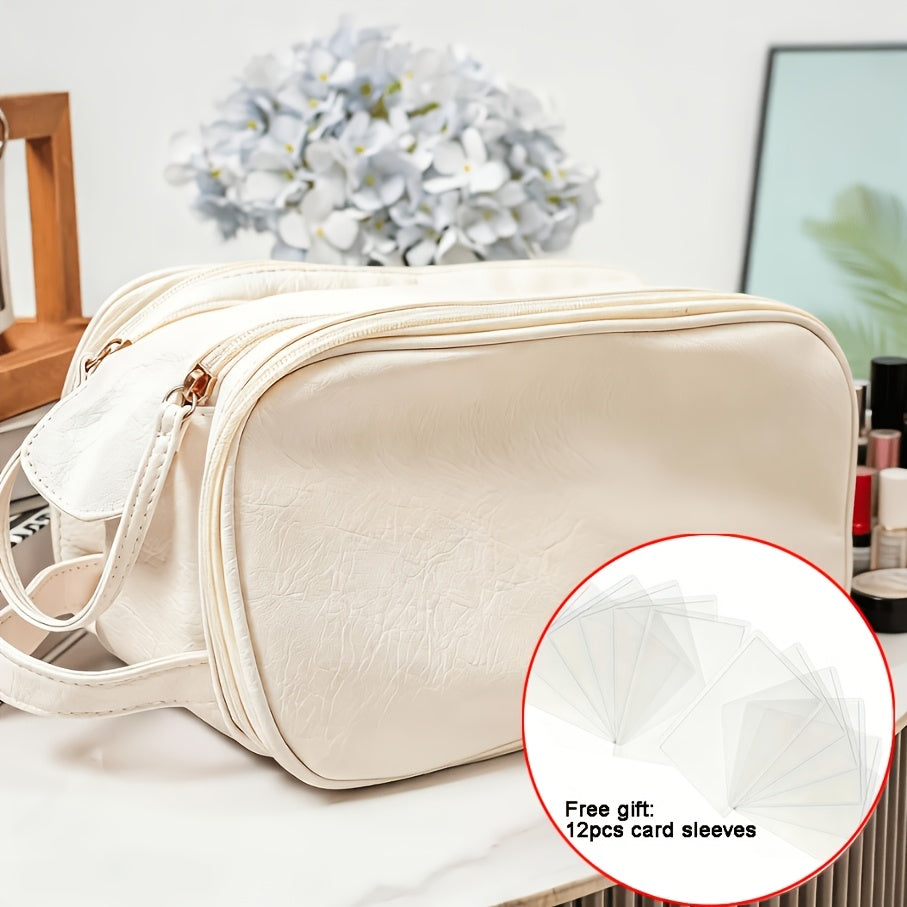 Travel Makeup Bag – for Travel, Large Tri Fold Cosmetic Card – alternate view