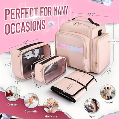 Travel Makeup Bag – for Travel, Multifunctional Makeup Case Removable Inner – detail view 5