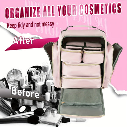 Travel Makeup Bag – for Travel, Multifunctional Makeup Case Removable Inner – detail view 8