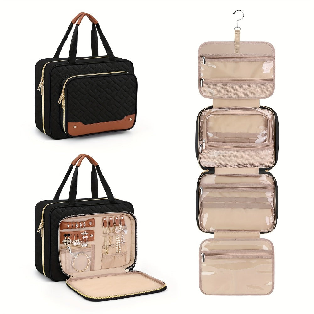 Travel Makeup Bag – for Travel, Weekender Toiletry Hanging Hook Jewelry – detail view 2