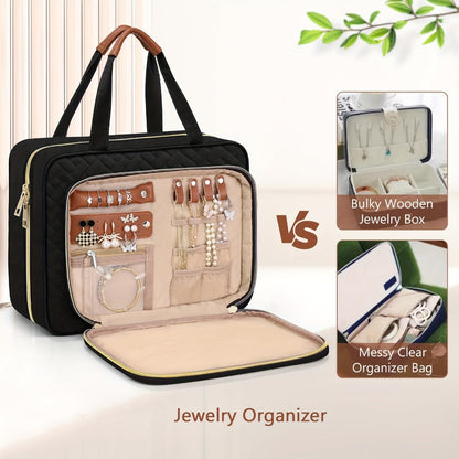 Travel Makeup Bag – for Travel, Weekender Toiletry Hanging Hook Jewelry – detail view 8