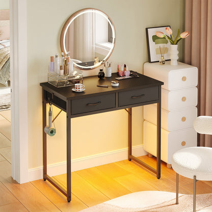 Vanity Desk shown in the BLACK, 32 Inch option